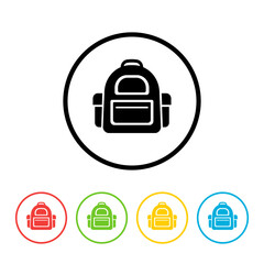 School bag icon set isolated on white background. Happy School Year. Back To School Background. Back to school shopping. Super sale. Vector illustration.
