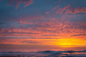 Fototapeta na wymiar Colorful sunset above Indian Ocean