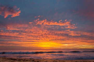 Fototapeta na wymiar Colorful sunset above Indian Ocean