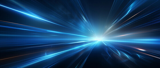 Vector Abstract, science, futuristic, energy technology concept. Digital image of light rays, stripes lines with blue light background