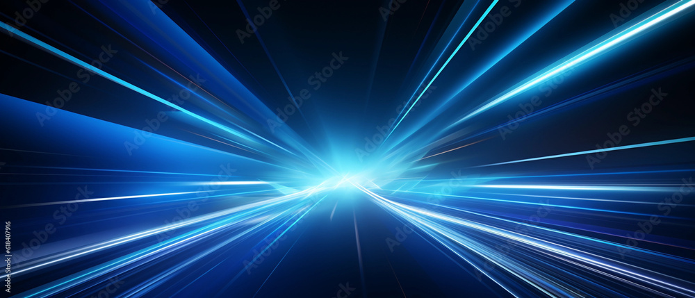 Wall mural vector abstract, science, futuristic, energy technology concept. digital image of light rays, stripe