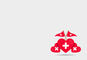 Switzerland 1st of August National Day. Banner Background Element Design, Swiss