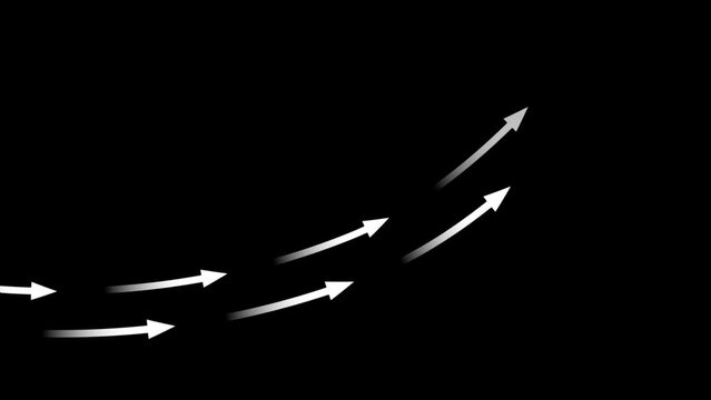 The white arrow moves along the arc direction, alpha channel