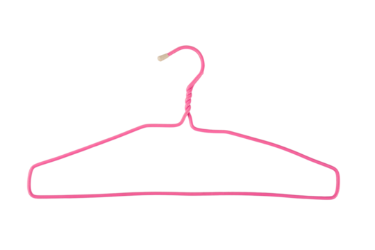 Plastic clothes hanger isolated on transparent background 
