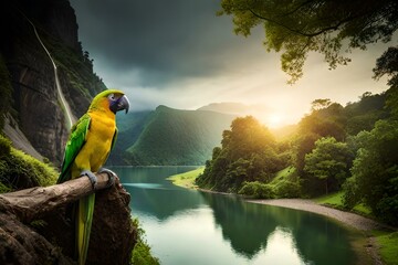 parrot on a branch Generator AI