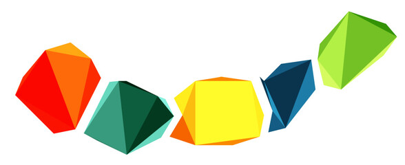 Abstract low poly stone design. Geometric 3d vector design element