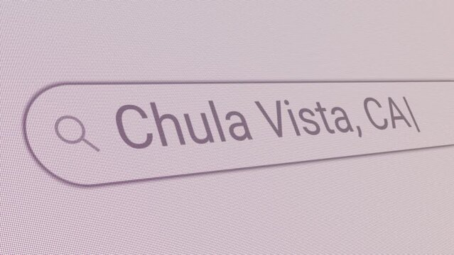 Search Bar Chula Vista CA 
Close Up Single Line Typing Text Box Layout Web Database Browser Engine Concept