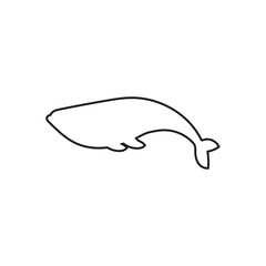 Whale icon vector. Sperm whale illustration sign. Fish symbol. Ocean logo.