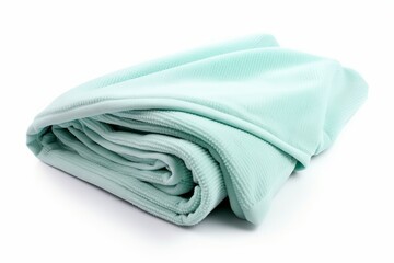 Soft green folded blanket. Generate Ai