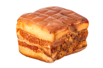 Smoked lard isolated on transparent background