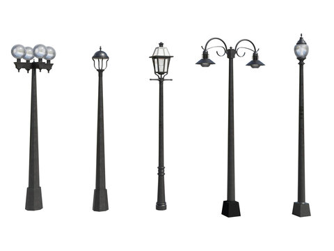 isolated classic street lamp post, best use for street urban design, best use for post production visualization render.