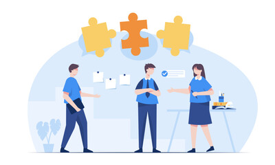 People meeting for solutions to slove problem. Teamwork, brainstorming, business meetings