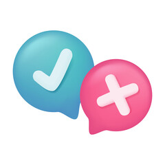 Fototapeta premium 3d text box. Speech bubble dialog dialogue. questions and answers