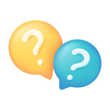 3d text box. Speech bubble dialog dialogue. questions and answers