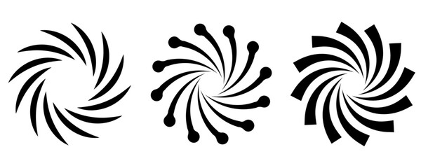 vortex icon set isolated on white background