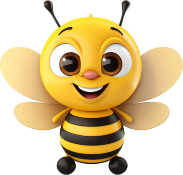 cute bee in 3d style.