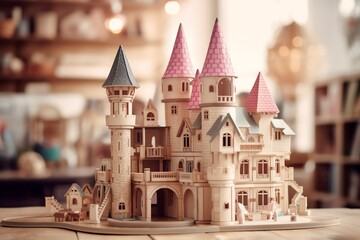 A whimsical fairy-tale castle playset - obrazy, fototapety, plakaty