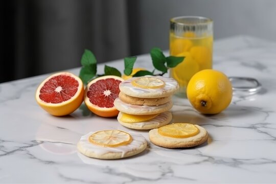 Homemade lemon cookies. Generate Ai