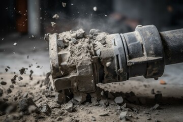Jackhammer concrete fractions. Generate Ai