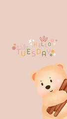 Wallpaper cute bear aesthetic  background