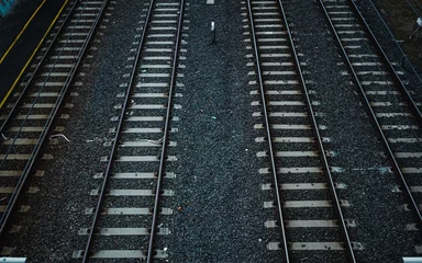 Fotobehang Treinspoor Empty train tracks