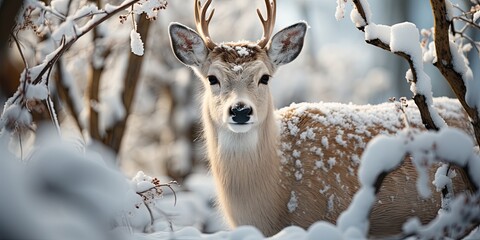 deer in snow