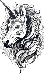 Illustration of a unicorn head style art. © EnelEva