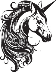 Illustration of a unicorn head style art.