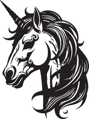 Illustration of a unicorn head style art.