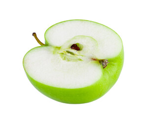 half green apple isolated on transparent png