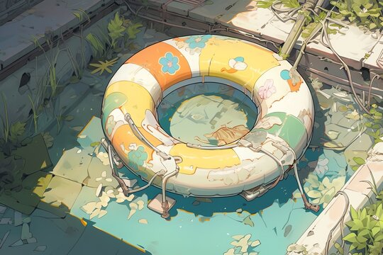 Abandoned pool float wallpaper