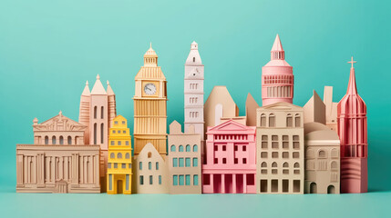 Origami Paper Art of city sestieri created with Generative AI Technology