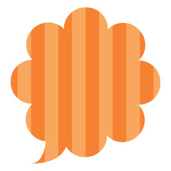 吹き出しのイラスト9【ストライプ柄（オレンジ）】