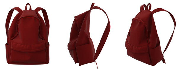 Backpack. School backpack. Mockup. Red backpack
