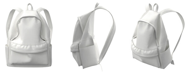 Backpack. School backpack. Mockup. Whire backpack