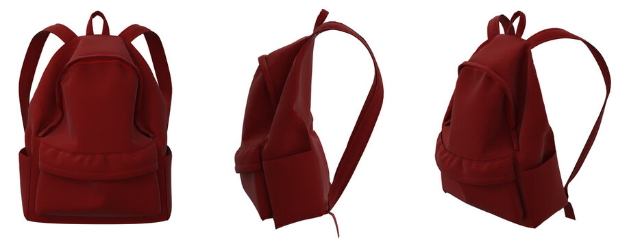 Backpack. School backpack. Mockup. Red backpack