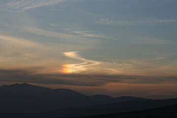 sunset over the mountains