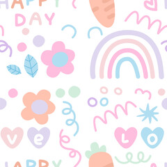 seamless patterns. Abstract design elements in set. Doodles and hand drawn.