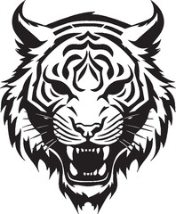 Illustration of a tiger head style art.