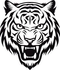 Illustration of a tiger head style art.