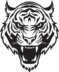 Illustration of a tiger head style art.