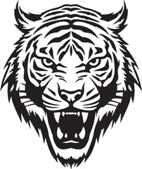 Illustration of a tiger head style art.