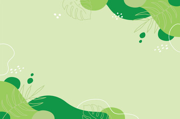 world environment day banner with leaf plant on green background vector design	
 - obrazy, fototapety, plakaty