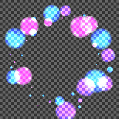 Purple Flare Background Transparent Vector. Dot Christmas Texture. Dust Design. Blue Confetti Sky Illustration. Pink Shine.