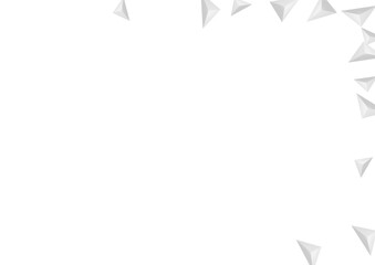 Hoar Origami Background White Vector. Element Decorative Card. Gray Idea Design. Shard Art. Greyscale Crystal Texture.