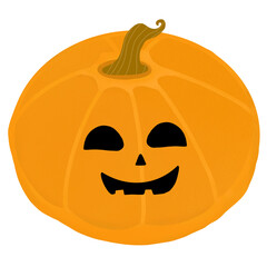 The main symbol of the Happy Halloween holiday. Orange pumpkin with smile