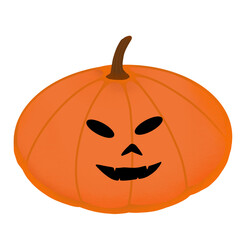 Fototapeta premium The main symbol of the Happy Halloween holiday. Orange pumpkin with smile