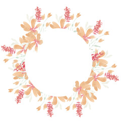 Yellow Splash Watercolor Flower Wreath