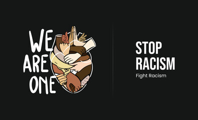 Motivational poster against racism and discrimination, Stop, Fight racism, Black lives matter, Say no to racism, vector illustration, t-shirt vector design, Anti racism, creative illustration