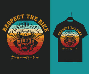 Inspirational motorcycle vintage graphics adventure touring motorbike emblem logo retro vector t shirt design